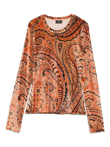  Etro Paisley-print Velvet Top - Neutrals 