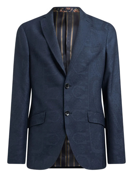  Etro Paisley-print Wool Blazer - Blue 