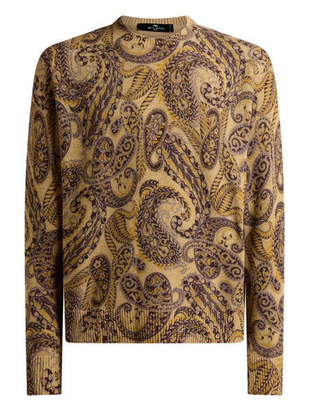  Etro Paisley-print Wool Sweater - Neutrals 