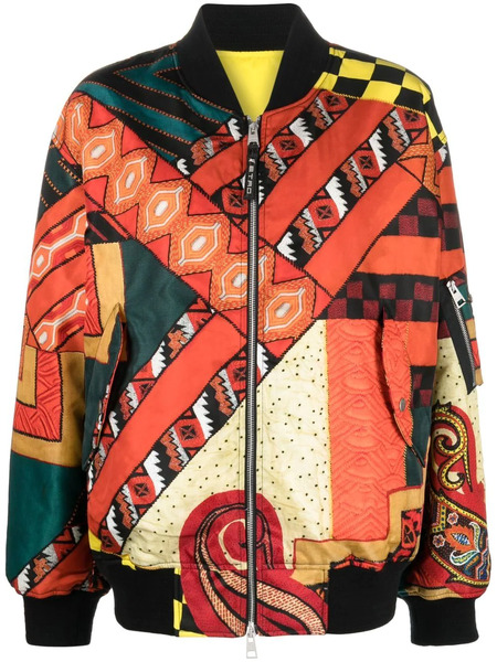  Etro Patchwork Reversible Bomber Jacket - Orange 