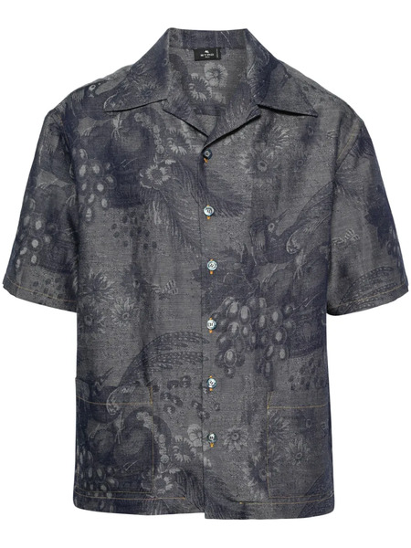  Etro Patterned-jacquard Shirt - Blue 