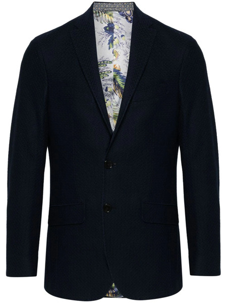  Etro Patterned-jacquard Single-breasted Blazer - Blue 