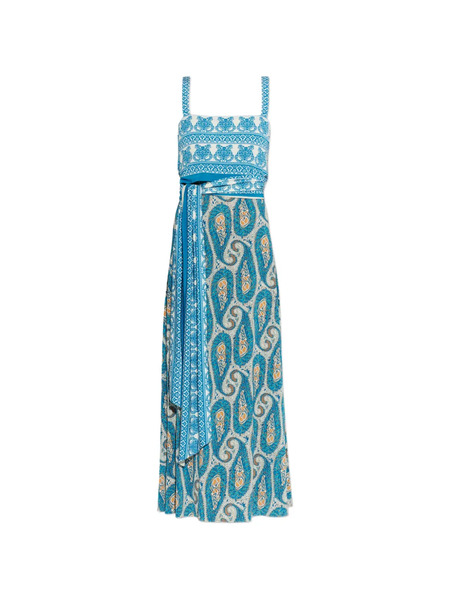  Etro Patterned Tie-waist Maxi Dress - Blue 