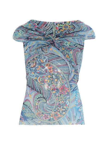  Etro Patterned Top - Blue 