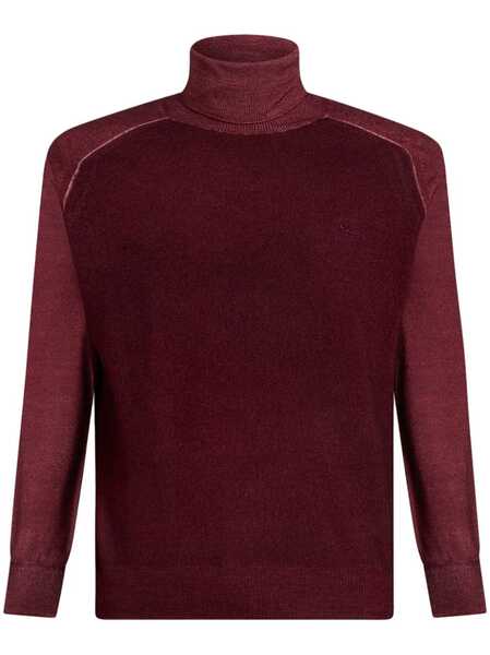  Etro Pegaso-appliqué Wool Jumper - Red 