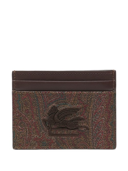  Etro Pegaso-embroidered Cardholder - Brown 