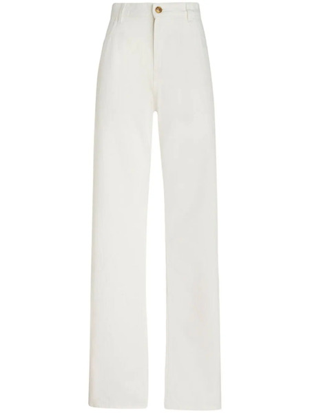  Etro Pegaso-embroidered Wide-leg Jeans - White 