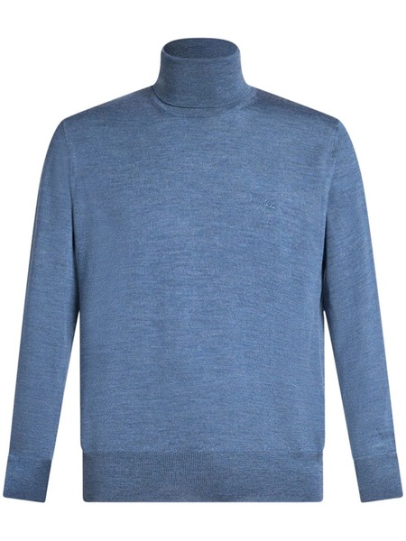  Etro Pegaso-embroidered Wool Jumper - Blue 