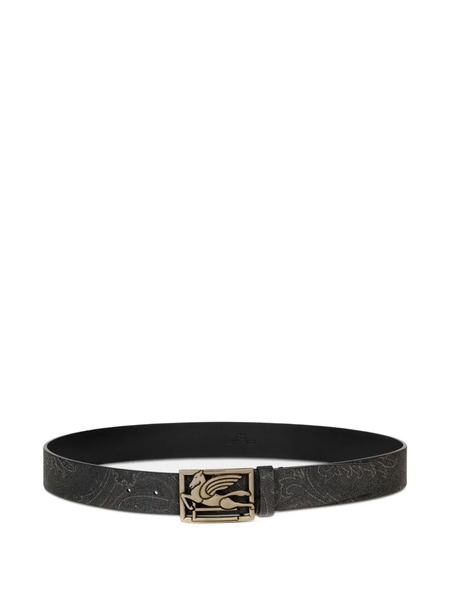  Etro Pegaso Leather Belt - Black 