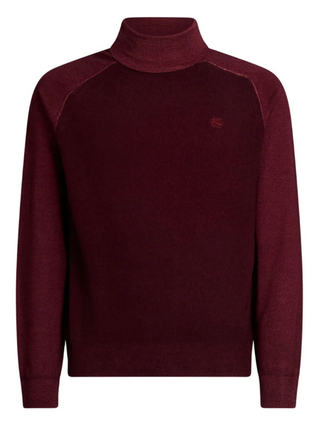  Etro Pegaso Logo Turtleneck Sweater - Red 