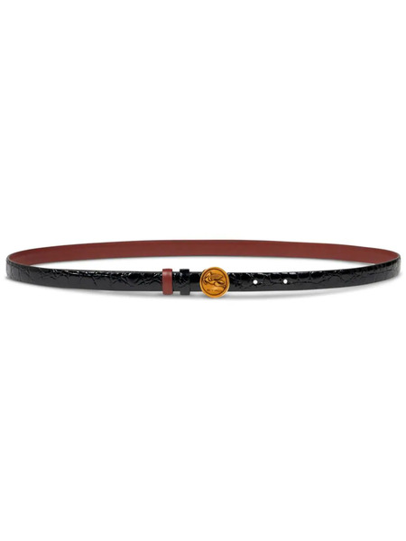  Etro Pegaso-plaque Reversible Belt - Black 