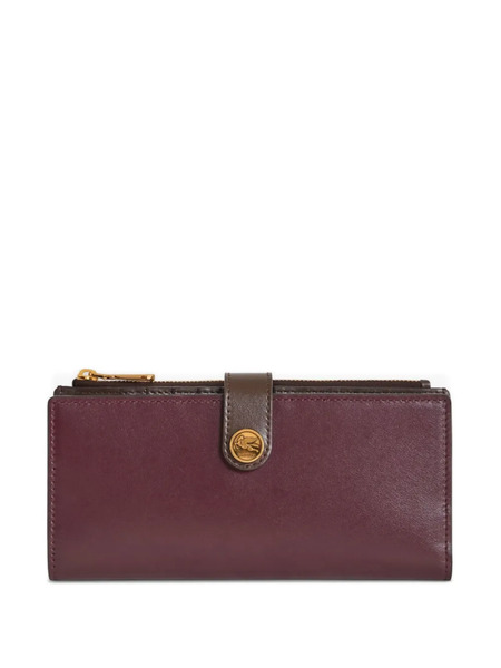  Etro Pegasus-button Leather Wallet - Red 