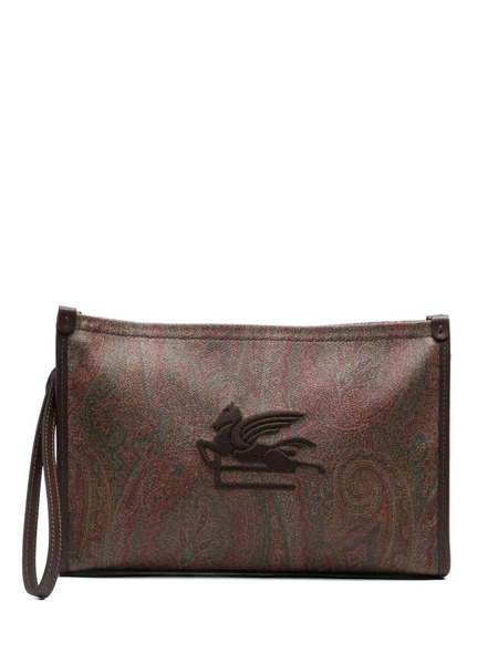 Etro Pegasus Paisley Clutch Bag - Brown 
