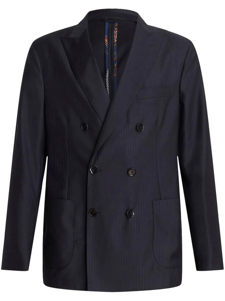  Etro Pinstripe-pattern Double-breasted Blazer - Black 