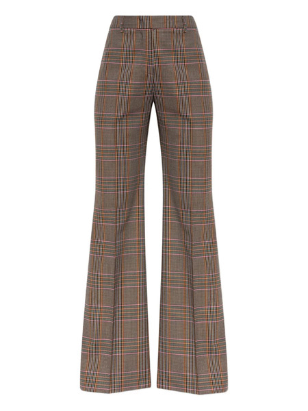  Etro Plaid Flared Trousers - Brown 