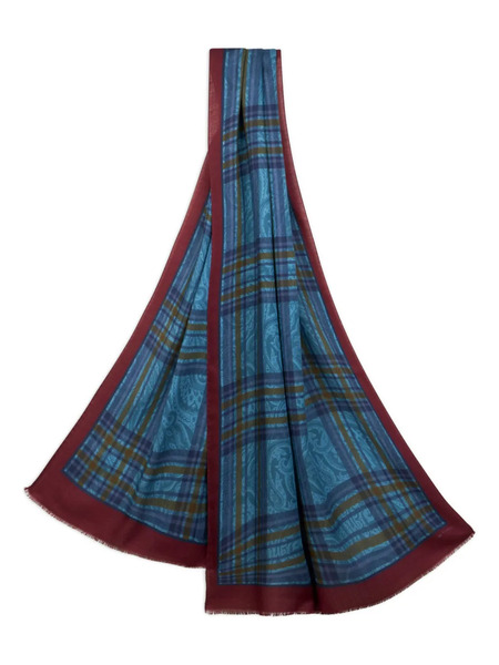  Etro Plaid Scarf - Blue 