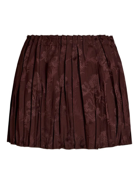  Etro Pleated Floral Skirt - Brown 