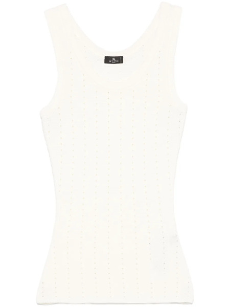  Etro Pointelle-knit Top - White 