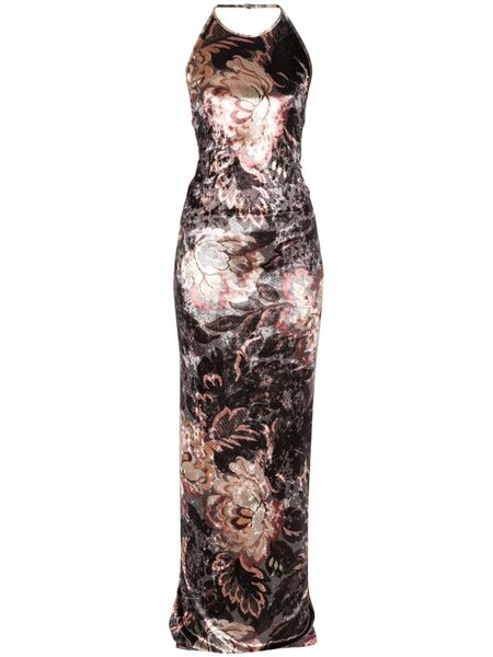  Etro Printed Chenille Maxi Dress - Grey 