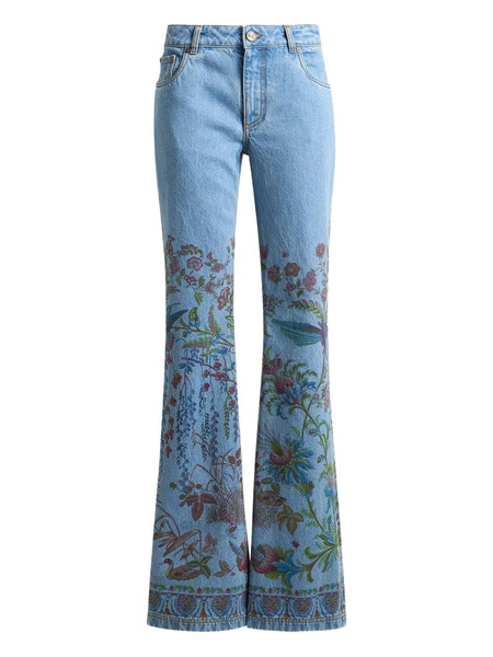  Etro Printed Flare Jeans - Blue 