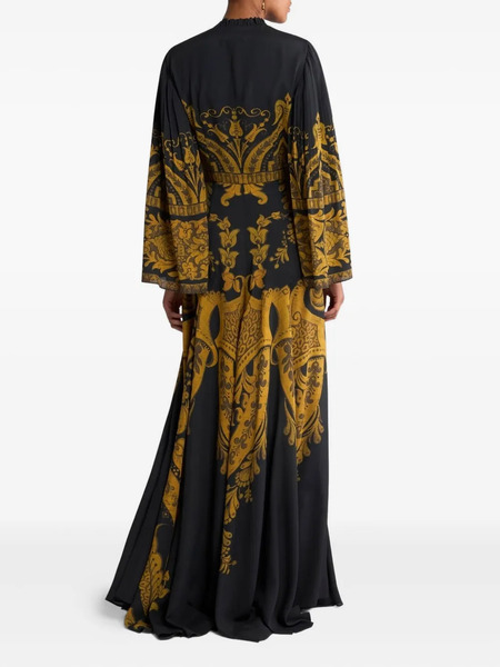  Etro Printed Flared Maxi Dress - Black 