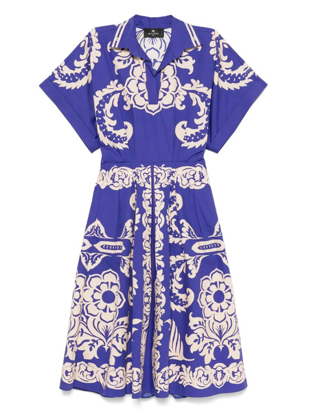  Etro Printed Midi Dress - Blue 