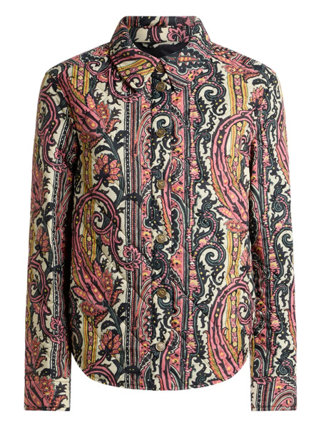 Etro Quilted Paisley Foliage Jacket - Pink 