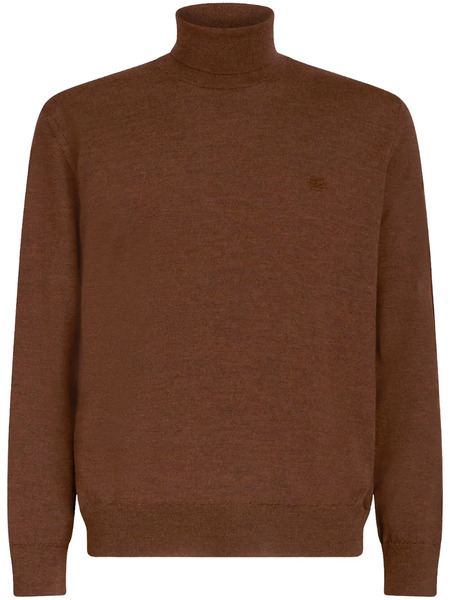  Etro Roll-neck Virgin Wool Jumper - Brown 