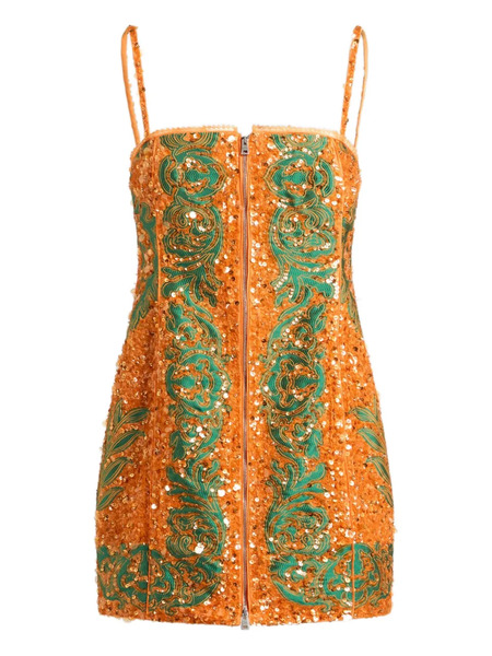  Etro Sequin-embroidered Mini Dress - Orange 