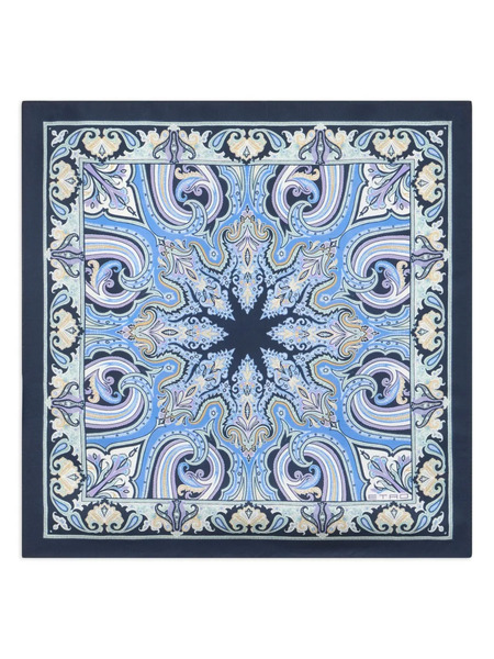 Etro Silk Pocket Square - Blue 