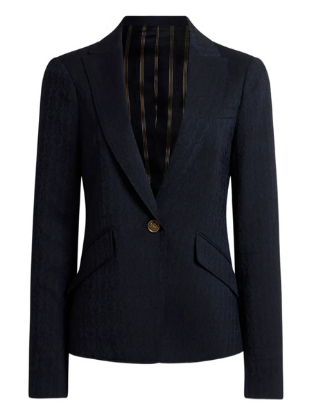  Etro Single-breasted Jacquard Blazer - Blue 