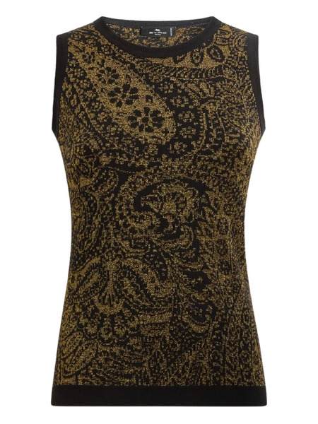  Etro Sleevless Paisley-motif Top - Black 
