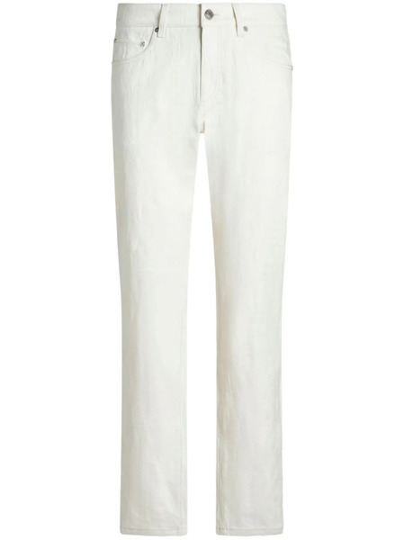  Etro Slim-cut Jacquard Jeans - White 