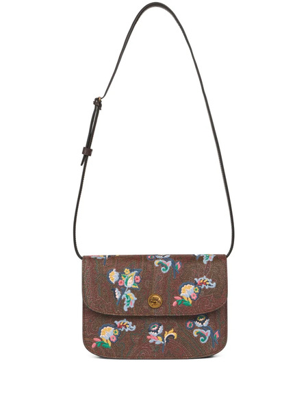  Etro Small Embroidered Cross Body Bag - Brown 