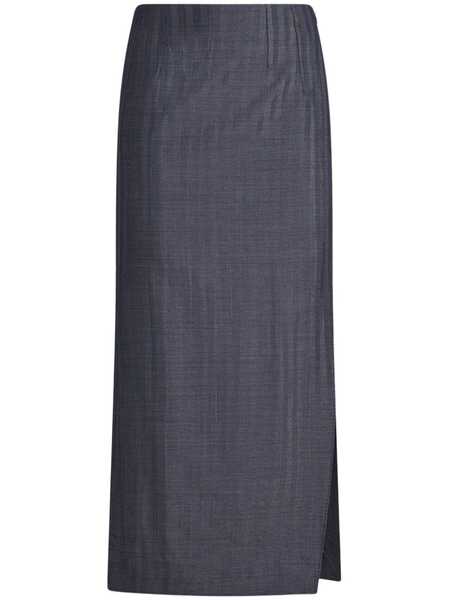  Etro Stripe-jacquard Wool Pencil Skirt - Blue 
