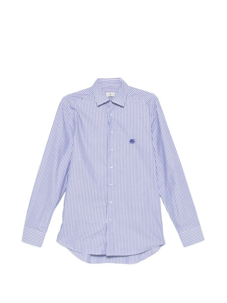  Etro Striped Logo Shirt - Blue 