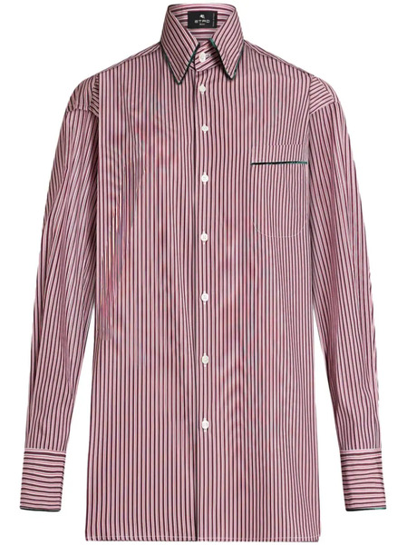  Etro Striped Poplin Shirt - Red 