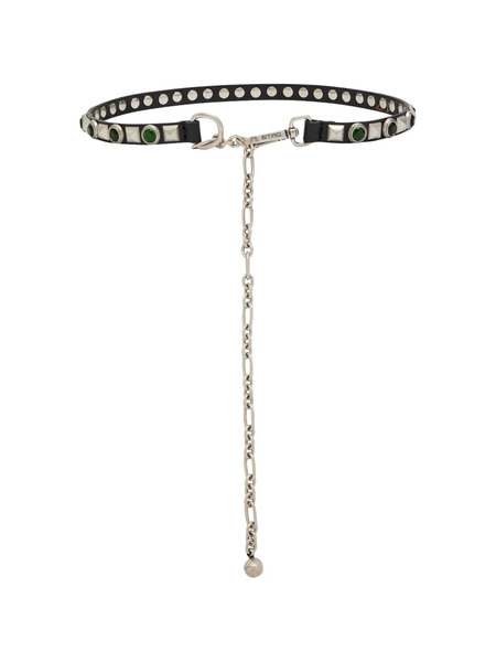  Etro Studded Chain Belt - Black 