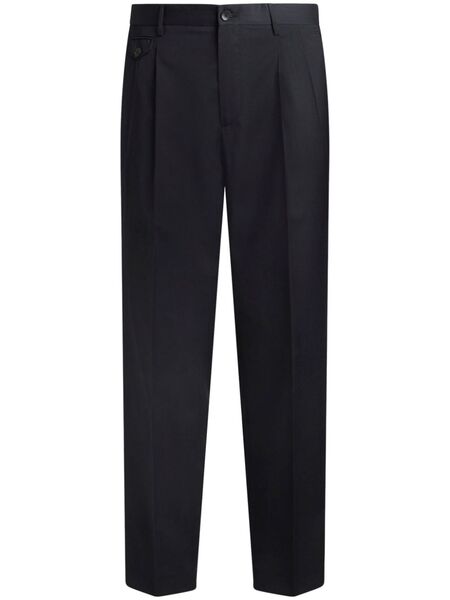  Etro Tapered Wool Trousers - Blue 