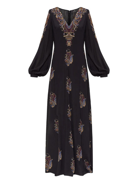  Etro V-neck Maxi Dress - Black 