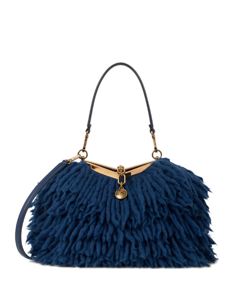  Etro Vela Wool Shoulder Bag - Blue 