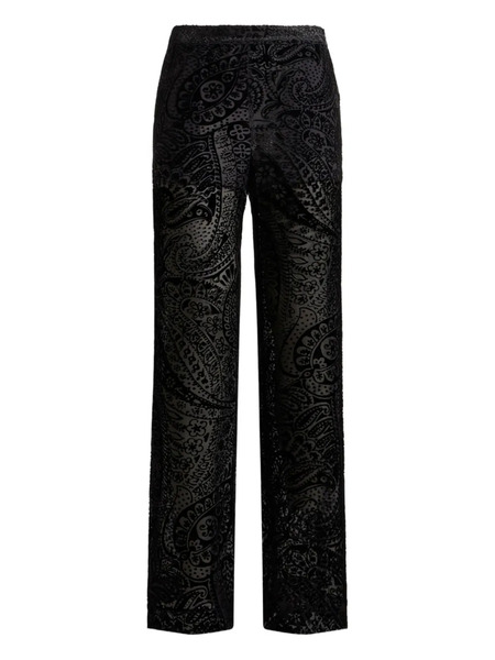  Etro Velvet Floral Trousers - Black 