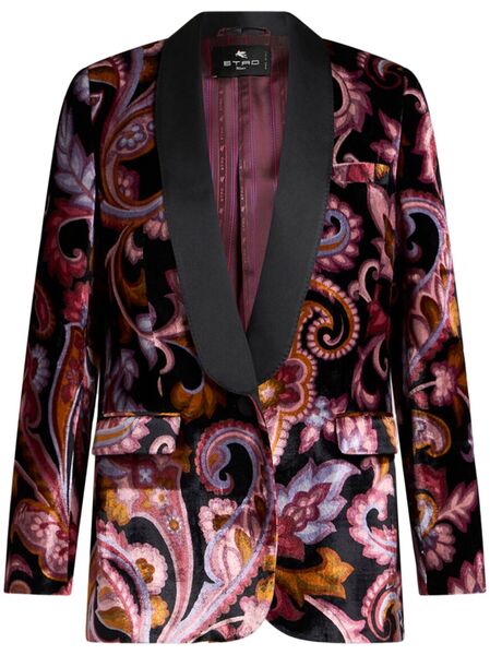  Etro Velvet Jacquard Blazer - Pink 