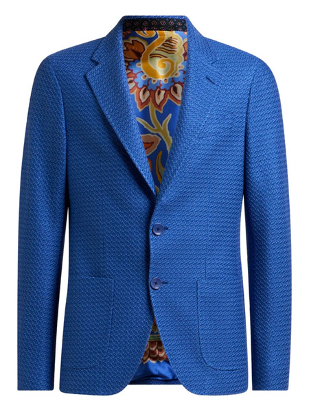  Etro Woven Blazer - Blue 