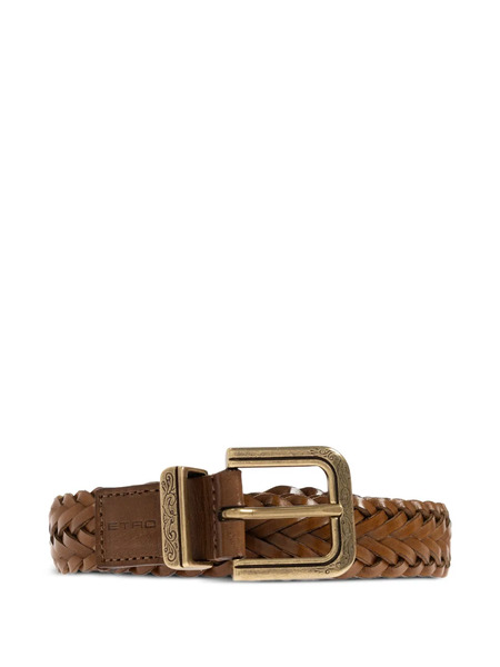  Etro Woven Leather Belt - Brown 