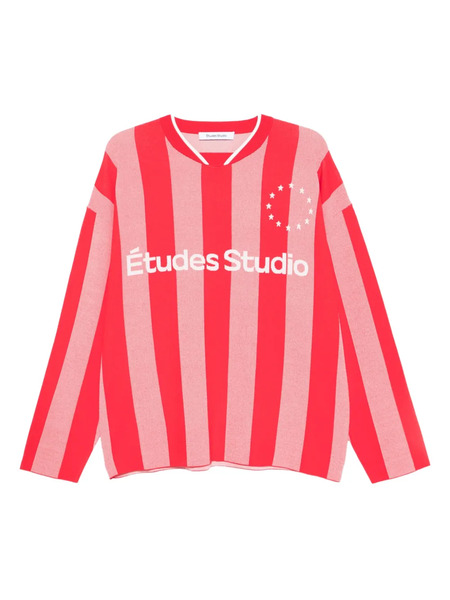  études Studio Striped Long-sleeve Sweatshirt - Red 
