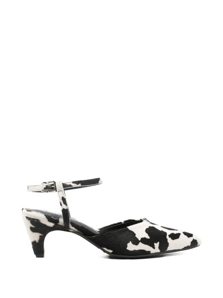  Evaluna Animal-print Ankle-strap Pumps - Black 