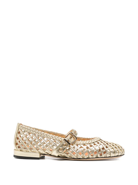  Evaluna Buckle-fastening Flat Pumps - Gold 
