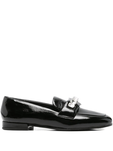  Evaluna Embellished Calf-leather Loafers - Black 