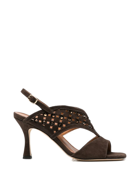  Evaluna Suede Heeled Sandals - Brown 
